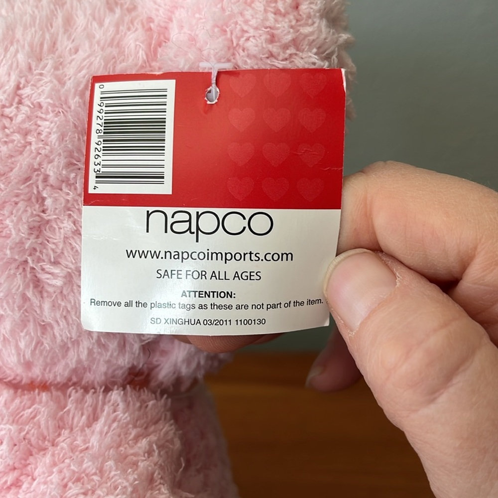 Napco soft cuddly pink teddy bear 12”, suitable for all ages, pristine condition - Picture 5 of 9